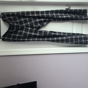 New without Tag Plaid pants with bellbottom Flare Legs that Has A Slit